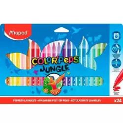 845904 MAPED ROTULADORES COLOR´PEPS JUNGLE 2.0 ESTUCHE DE 24 C/SURTIDOS