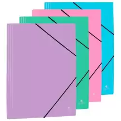 1096PASU MARIOLA CARPETA CON GOMAS Y SOLAPAS FOLIO POLIPROPILENO 450 MICRAS C/SURTIDOS PASTEL