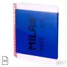 57043E80B MILAN CUADERNO ESPIRAL A4 80H 95GR 5X5MM TAPA DURA COLECCIÓN NATA® 624 SINCE 1918 AZUL