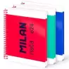 57051E80X3 MILAN CUADERNO ESPIRAL A5 80H 95GR LISO TAPA DURA COLECCIÓN NATA® 624 SINCE 1918 SURTIDO PACK 3 UD