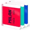 57053E80X3 MILAN CUADERNO ESPIRAL A5 80H 95GR 5X5 TAPA DURA COLECCIÓN NATA® 624 SINCE 1918 SURTIDO PACK 3 UD