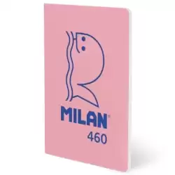 57251G24P460 MILAN LIBRETA GRAPADA A5 24H PAPEL BLANCO 95GR LISO COLECCIÓN 460 SINCE 1918 ROSA