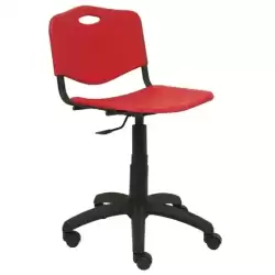 26GI350RN PIQUERAS Y CRESPO SILLA GIRATORIA ROBLEDO ASIENTO Y RESPALDO DE PLASTICO DE COLOR ROJO