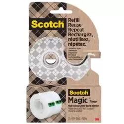7100334048 SCOTCH DISPENSADOR DE ACERO INOXIDABLE RECARGABLE PARA CINTA ADHESIVA + 2 ROLLOS DE 19MMX13