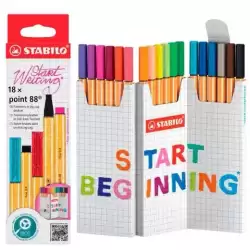 8818/5 STABILO ROTULADOR POINT 88 COLORES SURTIDOS ESTUCHE EN ZIG ZAG 18 UD