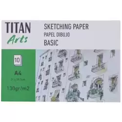 122022129 TITAN ARTS PAPEL DE DIBUJO PARA BOCETOS BASIC A4 10H 130GR