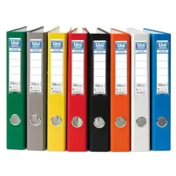 92373 UNISYSTEM ARCHIVADOR PALANCA COLOR 45MM CANTONERA LARGA FOLIO CARTÓN FORRADO PP GRIS