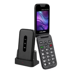 8056273064562 VOLFEN TELEFONO MOVIL NEXO FLIP TIPO CHONCHA CON BASE NEGRO