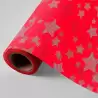 3150243U WONDER PAPEL DE REGALO BOBINA 62CM 4KG NAVIDAD ROJO ESTRELLAS