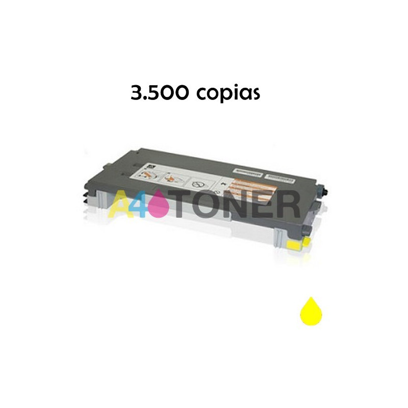 Toner Lexmark C500 amarillo compatible al toner original Lexmark C500H2YG