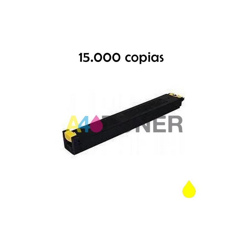 Cartucho de toner compatible Sharp MX2300 amarillo genérico con el toner original MX2300Y MX27GTYA
