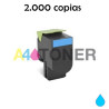 Toner compatible CX310 / CX410 / CX510 cyan alternativo a Lexmark 80C2SC0