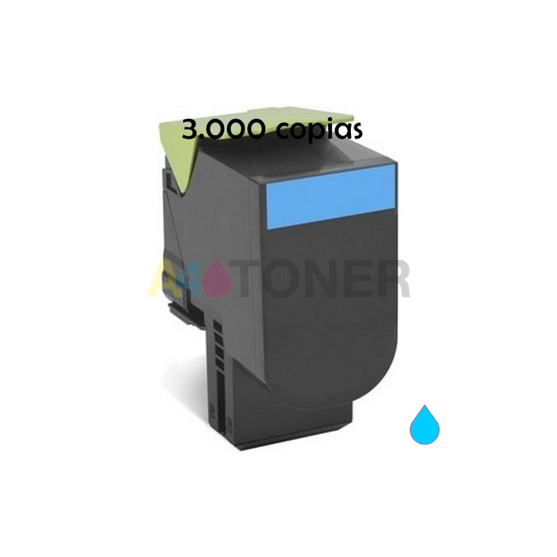 Toner compatible lexmark CS310 / CS410 / CS510 cyan alternativo a Lexmark 70C2HC0