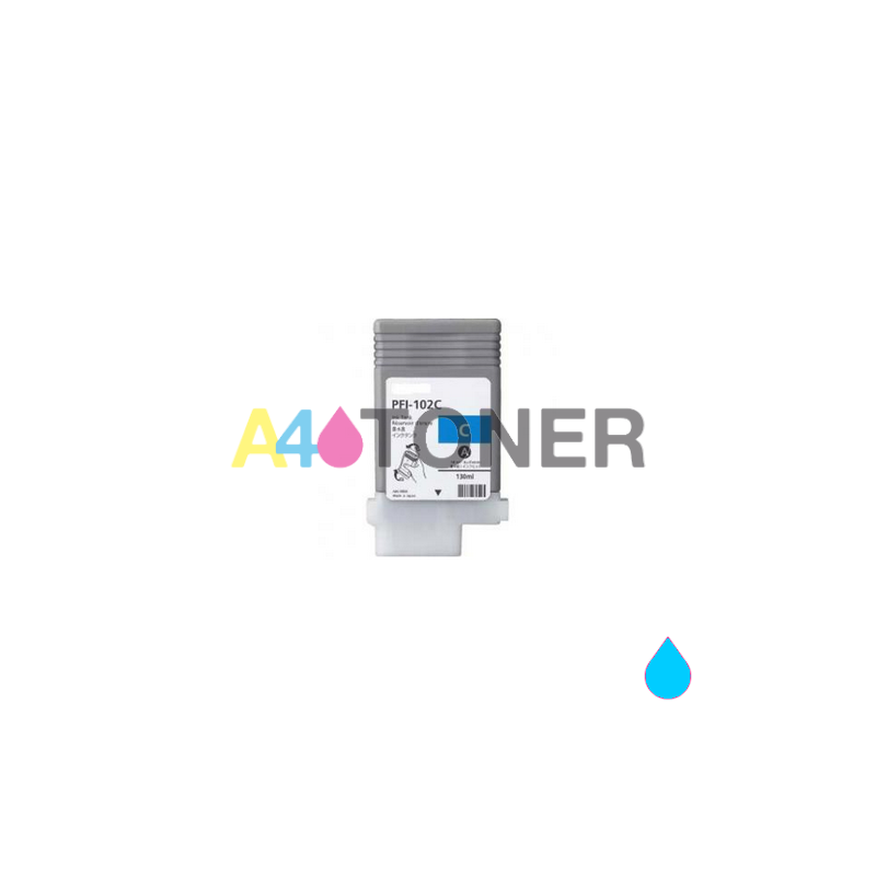 Cartucho de tinta Canon PFI102 cyan compatible con Canon 0896B001