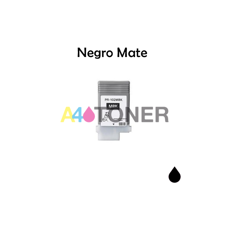 Cartucho de tinta Canon PFI102 mate negro compatible con Canon 0894B001