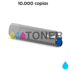 ES8431 toner OKI cyan compatible reemplaza a 44844515