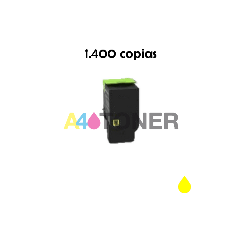 Cartucho de toner compatible Lexmark CS421-CS521-CS622-CX421-CX522-CX622-CX625 amarillo genérico a Lexmark 78C20Y0