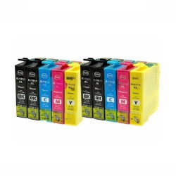 Pack 10 cartuchos de tinta T1811 T1812 T1813 T1814 compatible 18xl margarita