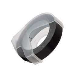 Dymo S0898130 cinta 3D 9mm compatible (blanco sobre negro)