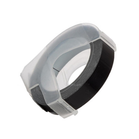 Dymo S0898130 cinta 3D 9mm compatible (blanco sobre negro)