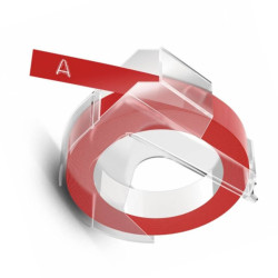 Dymo S0898150 cinta 3D 9mm compatible (blanco sobre rojo)
