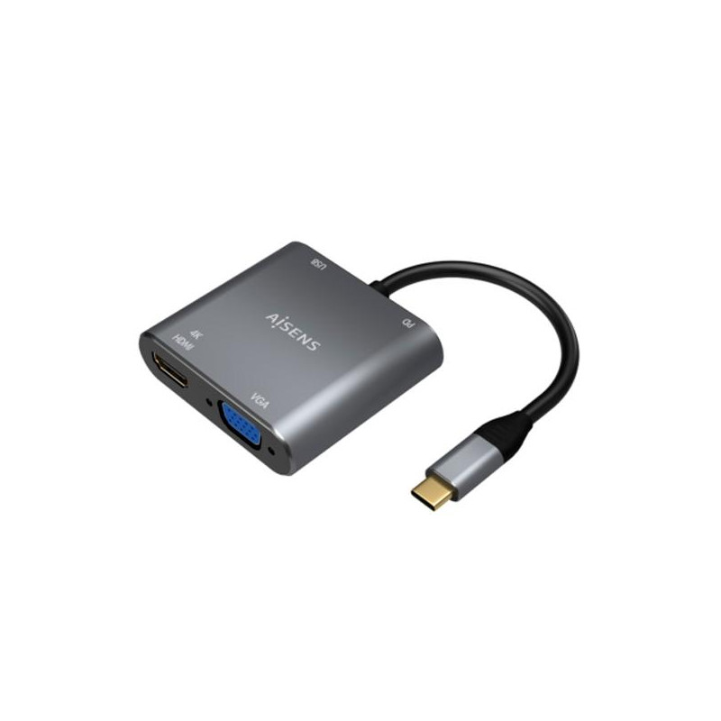 A109-0626 AISENS CONVERSOR USB-C A VGA/HDMI 4K/USB3.0/USB-C PD