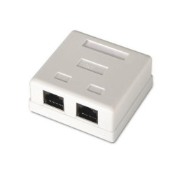 A139-0302 AISENS ROSETA DE SUPERFICIE RJ45 CAT.6 UTP 2 TOMAS BLANCO