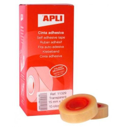 11329 APLI CINTA ADHESIVA TRANSPARENTE ROLLO 15MM X 33M
