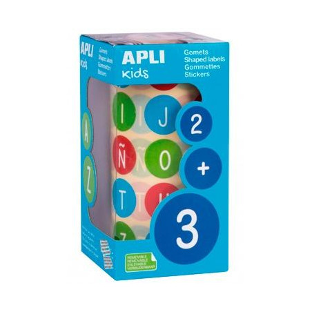 15126 APLI ROLLO GOMETS ABECEDARIO MAYÚSCULAS REDONDOS 20MM