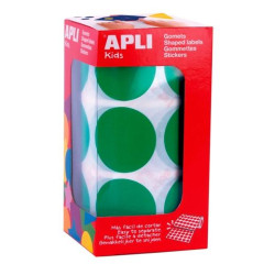 17862 APLI GOMETS REDONDOS 33MM ROLLO VERDE -ROLLO 708 UNIDADES-