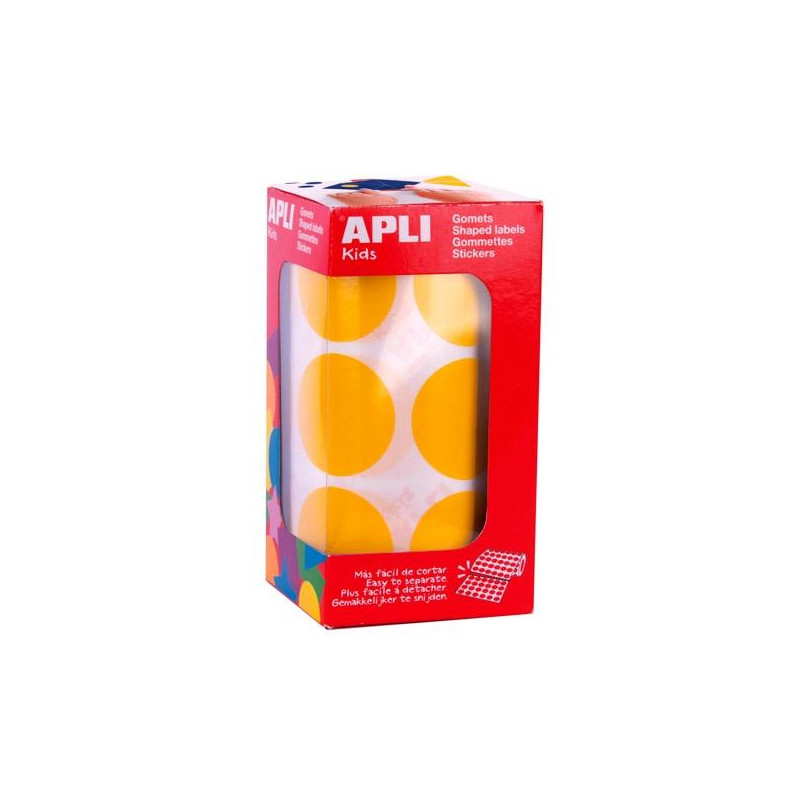 17865 APLI GOMETS REDONDOS 33MM ROLLO AMARILLO -ROLLO 708 UNIDADES-