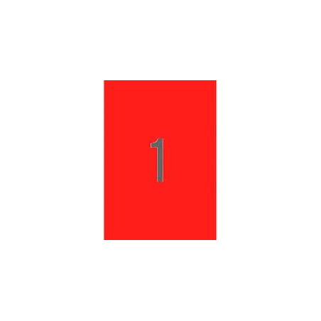 02880 APLI ETIQUETAS ADHESIVAS 210X297MM LÁSER C/RECTOS 1 X 20H ROJO FLUORESCENTE
