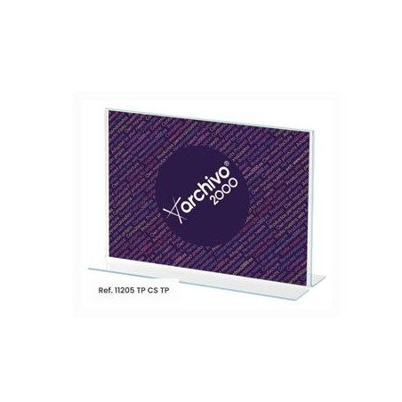 11205 CS TP ARCHIVO 2000 EXPOSITOR SOBREMESA EN FORMA DE T DIN A5 HORIZONTAL 75X210X155 MM CRISTAL TRANSPARENTE