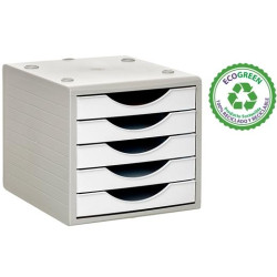 4005 BL PS ARCHIVO 2000 MÓDULO ORGANIZADOR ECOGREEN SOBREMESA 5 CAJONES 340X270X260 RECICLADO BLANCO PASTEL
