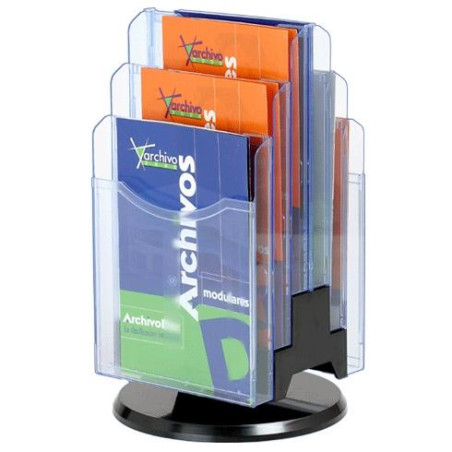 6106 CS TP ARCHIVO 2000 PORTAFOLLETOS SOBREMESA GIRATORIO ARCHIPLAY 6 COMPARTIMENTOS A4 VERTICAL POLIESTIRENO TRANSPARENTE