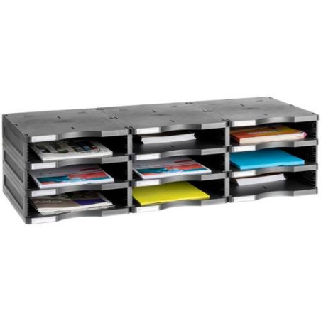 6633 NE ARCHIVO 2000 MÓDULO ARCHIVODOC 9 HUECOS ESTANDAR PARA FORMATO DIN A4 360X900X405 MM NEGRO