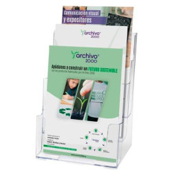 66605 CS TP ARCHIVO 2000 PORTAFOLLETOS SOBREMESA 3 ALTURAS DIN A5 VERTICAL POLIESTIRENO ULTRA TRANSPARENTE