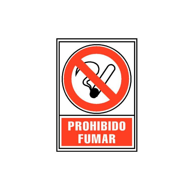 6174-02 RJ ARCHIVO 2000 SEÑAL "PROHIBIDO FUMAR" 210X297MM PP 700 MICRAS BLANCO/ROJO