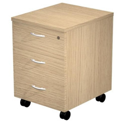 60021-C ARTEXPORT CAJONERA PRESTO 3 CAJONES C/RUEDAS GUÍAS METÁLICAS CERRADURA ROBLE -DESMONTADO-