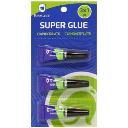 317015 BISMARK PEGAMENTO INSTANTÁNEO SUPER-GLUE 1GR BLISTER 3 UD