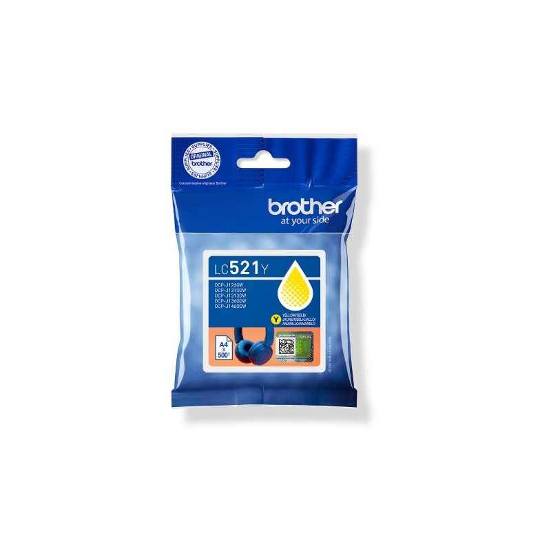 LC521Y BROTHER TINTA AMARILLO DCP-J1260W/J1310DW/J1360DW