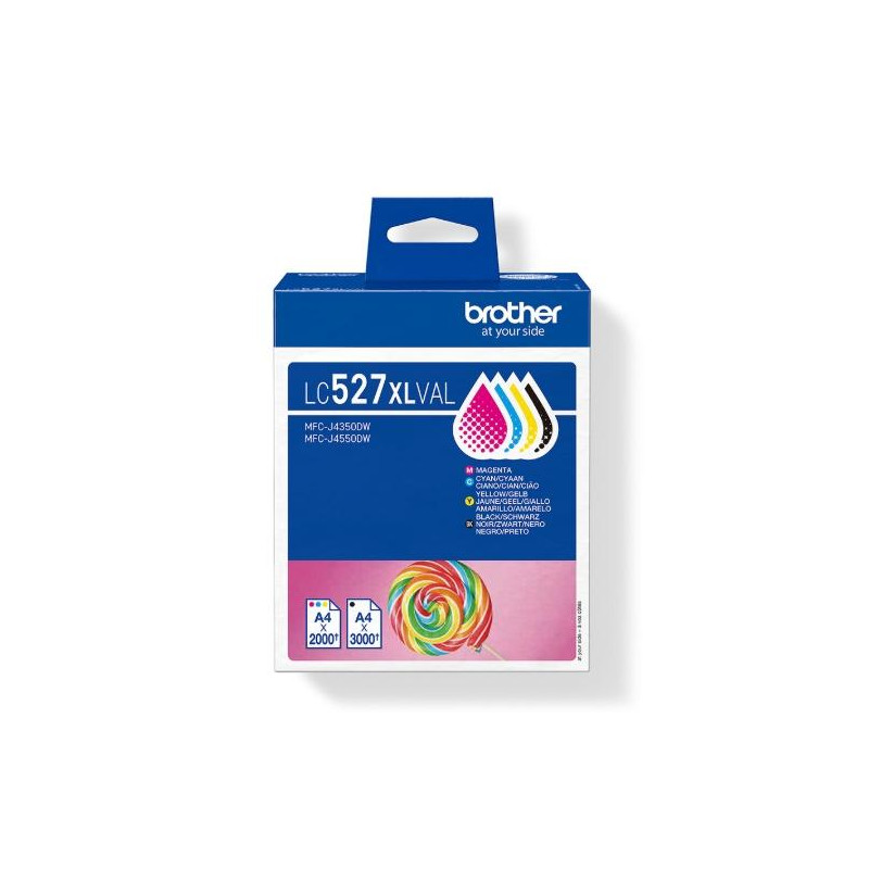 LC527XLVAL BROTHER TINTA BK/C/M/Y MFC-J4350DW/J4550DW - PACK 4 COLORES
