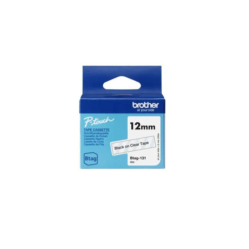 BTAG131 BROTHER CINTA DOMÉSTICA BTAG NEGRO SOBRE TRANSPARENTE - PTN10