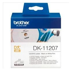 DK11207 BROTHER ETIQUETAS CIRCULARES PARA CD/DVD 58MM DIAMETRO - PELÍCULA PLÁSTICA (100 ETIQUETAS)