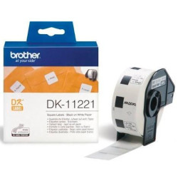 DK11221 BROTHER ETIQUETAS PRECORTADAS CUADRADAS PAPEL TÉRMICO 23X23MM (1.000 ETIQUETAS)