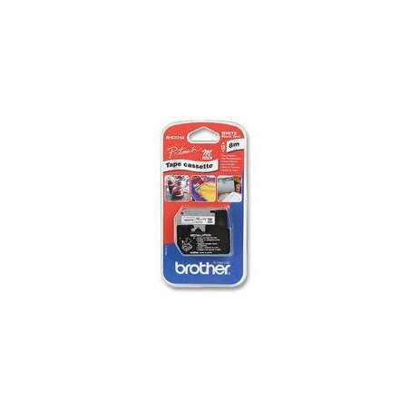 MK231BZ BROTHER CINTA NO LAMINADA TEXTO NEGRO SOBRE BLANCO - 12MMX8M