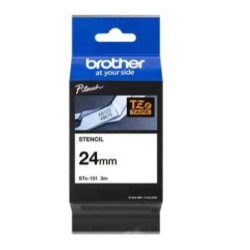 STE151 BROTHER CINTA ROTULADORA DE PLANTILLA LAMINADA DE 24MMX3M (REUTILIZABLE HASTA 50 VECES)