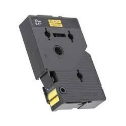 TC601 BROTHER CINTA ROTULADORA LAMINADA TEXTO NEGRO SOBRE AMARILLO DE 12MMX7