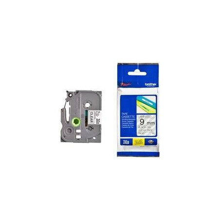 TZE121 BROTHER CINTA ROTULADORA LAMINADA TEXTO NEGRO SOBRE TRANSPARENTE  - 9MMX8M