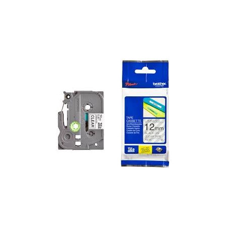 TZE131 BROTHER CINTA ROTULADORA LAMINADA TEXTO NEGRO SOBRE TRANSPARENTE 12MMX8M